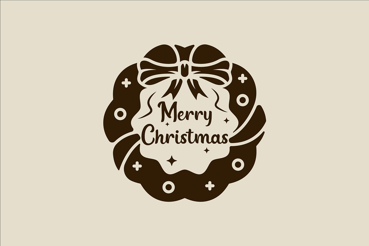 christmas wreath logo vintage vector, a Branding & Logo Template by zyxroun shop