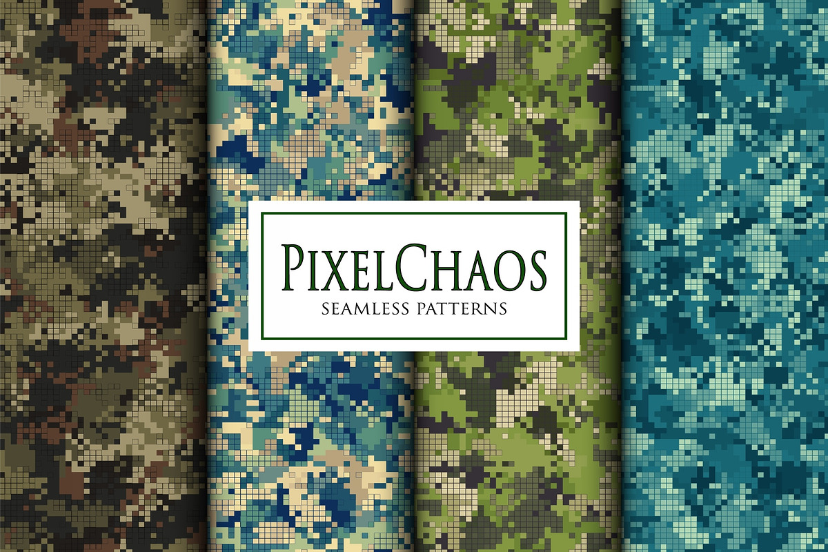 Pixel chaos digital camo patterns, a Pattern Graphic by ArchonDigitalShop (Photo 9 of 11)