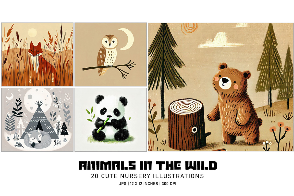 Animals in the Wild, a Decorative Illustration by Digital Art Creations (Photo 1 of 8)