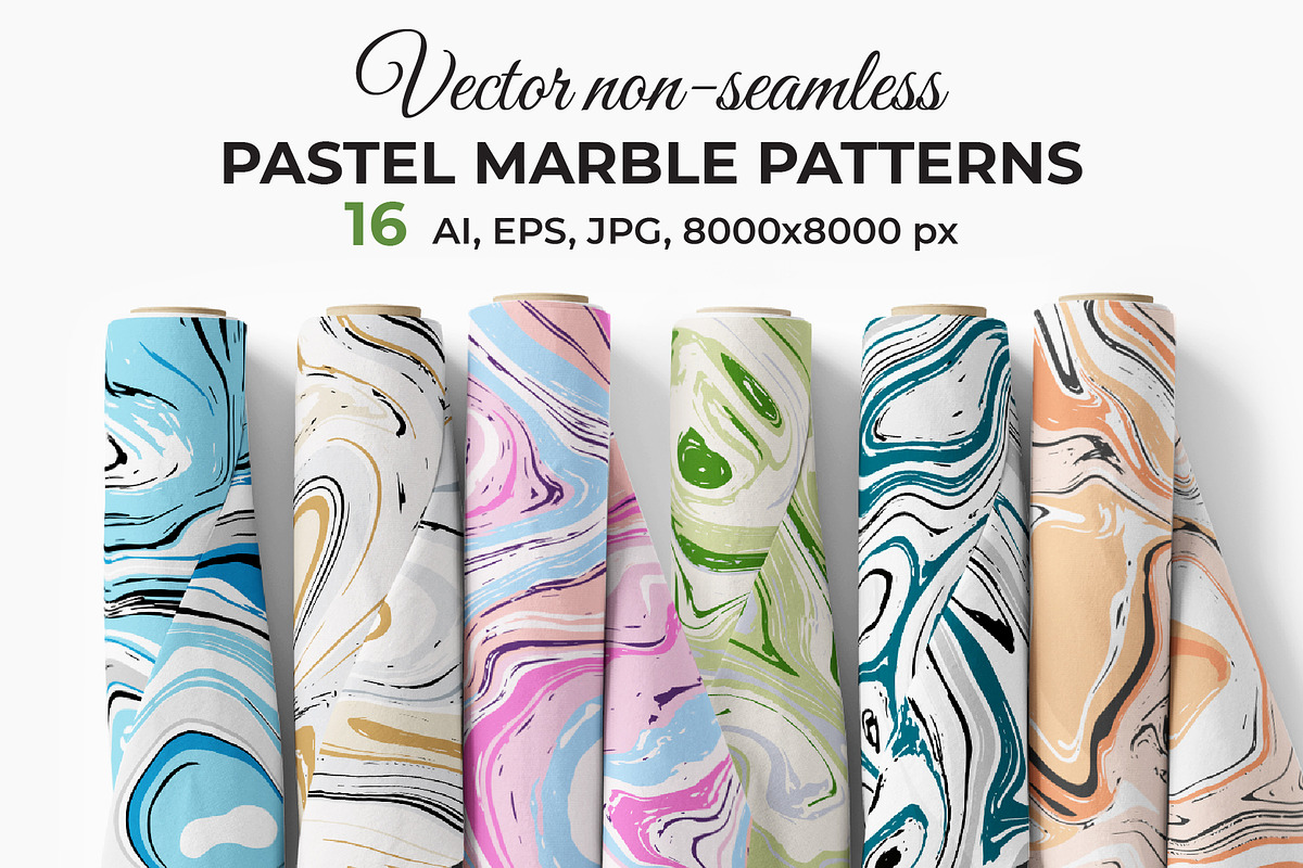 Vector Pastel Marble Patterns, a Pattern Graphic by Iryna Denysova (Photo 1 of 7)