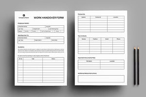 Work Handover Form Template, a Stationery Template by MightyDesign