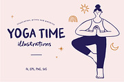 Yoga Time - illustrations & graphics, a Graphic by Marish (Thumbnail 1 of 9)