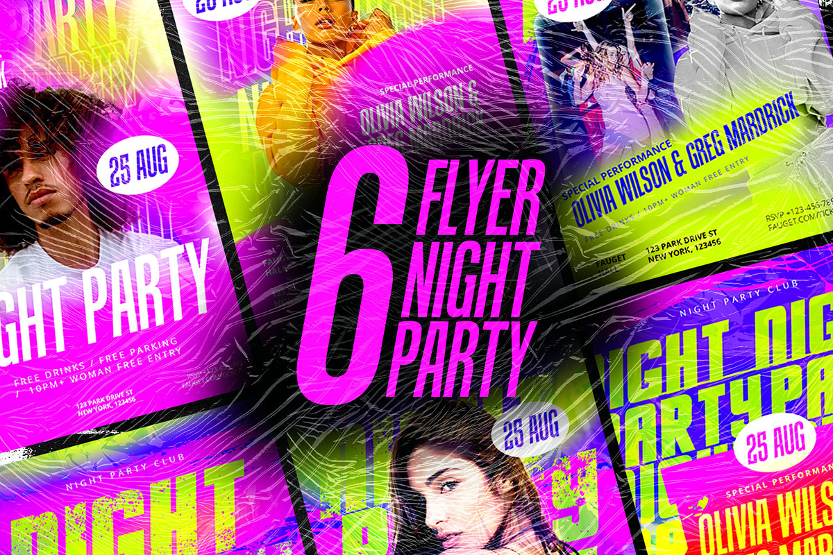 6 Flyers Night Party Template - PSD, a Flyer Template by Azruca (Photo 2 of 3)