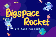 Bigspace Rocket - Kids Bold Fun Font, a Blackletter Font by Dhabee (Thumbnail 1 of 9)