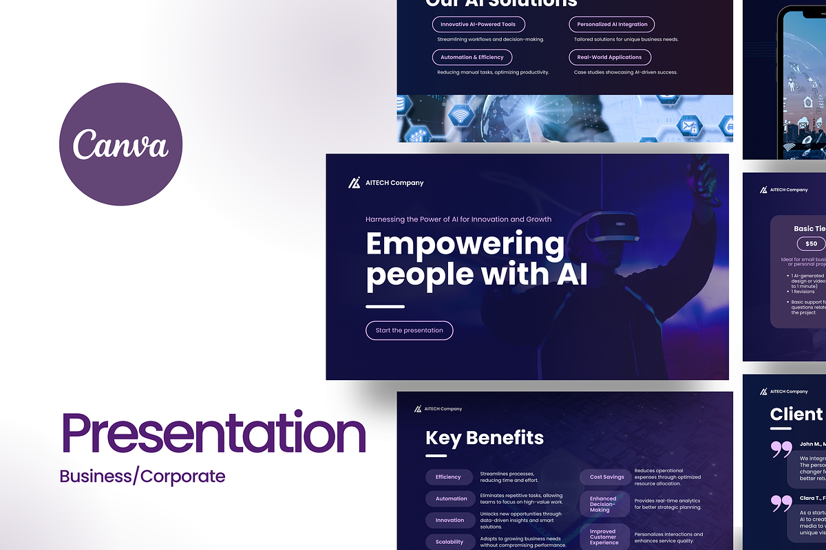 Canva Presentation Template, a Presentation Template by Studio B | Canva Template (Photo 1 of 4)