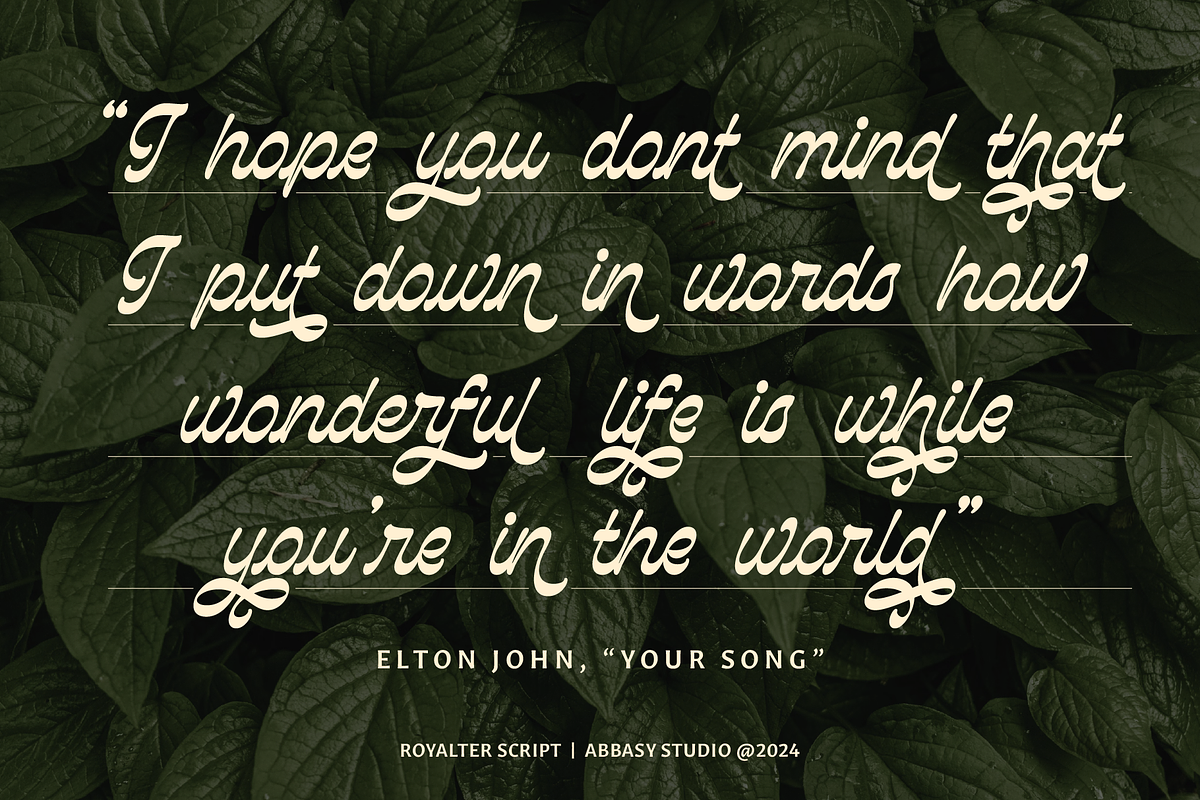 Royalter Script, a Script Font by Abbasy Studio (Photo 9 of 10)