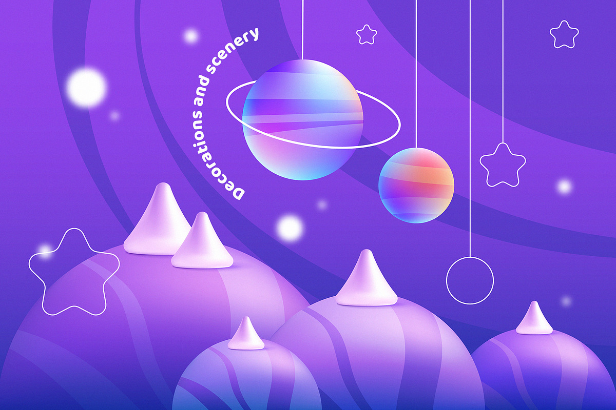 Intergalactic 3D Christmas, a Decorative Illustration by Polar Vectors (Photo 5 of 14)