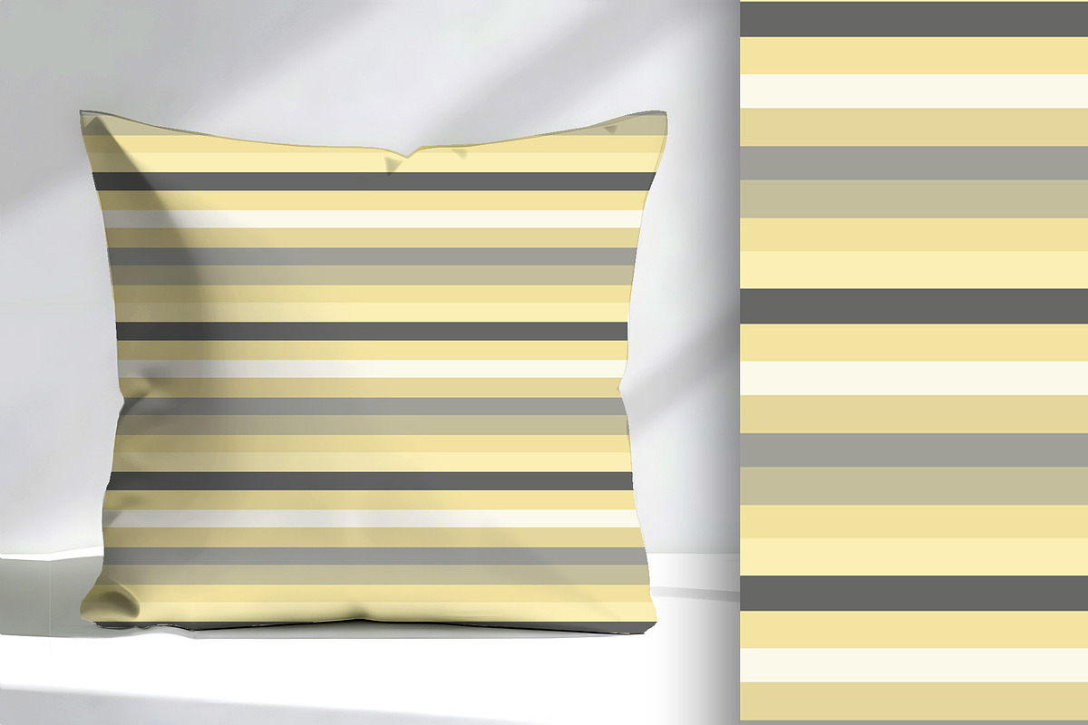 Butter Yellow and Grey Stripe 3, a Pattern Graphic by Sharon Schwalbe (Photo 4 of 6)