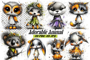 Watercolor Woodland Animals Clipart, a Graphic by one-touch