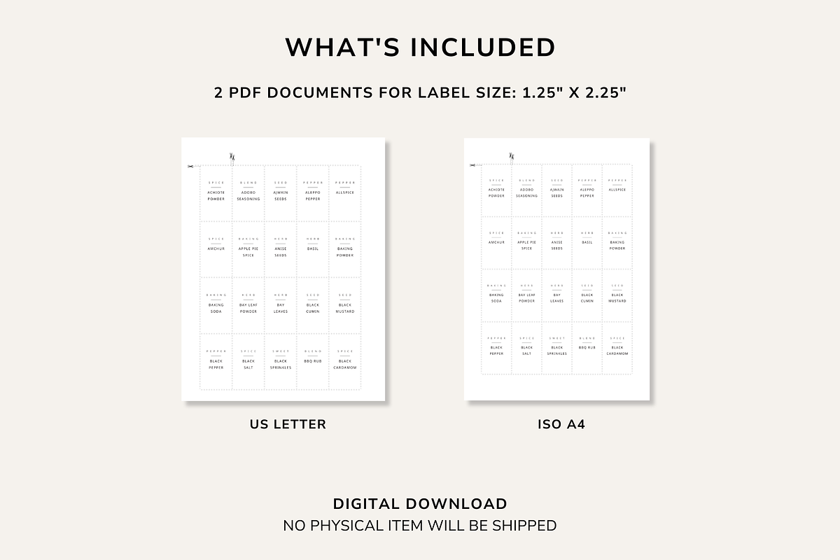 170 Spice Jar Labels Printable PDF, a Templates & Theme by OrganizationOasisRo (Photo 3 of 10)