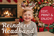 Editable Reindeer Headband Printable, a Print Template by Sunny Jar Designs (Thumbnail 3 of 3)
