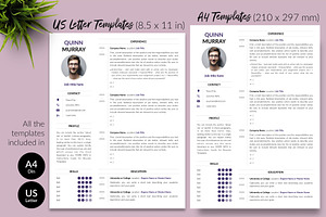 Modern Resume Template / CV - Quinn