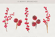 Winter Berry Watercolor Illustration, a Seasonal Illustration by Fire Spark Studio (Thumbnail 2 of 7)