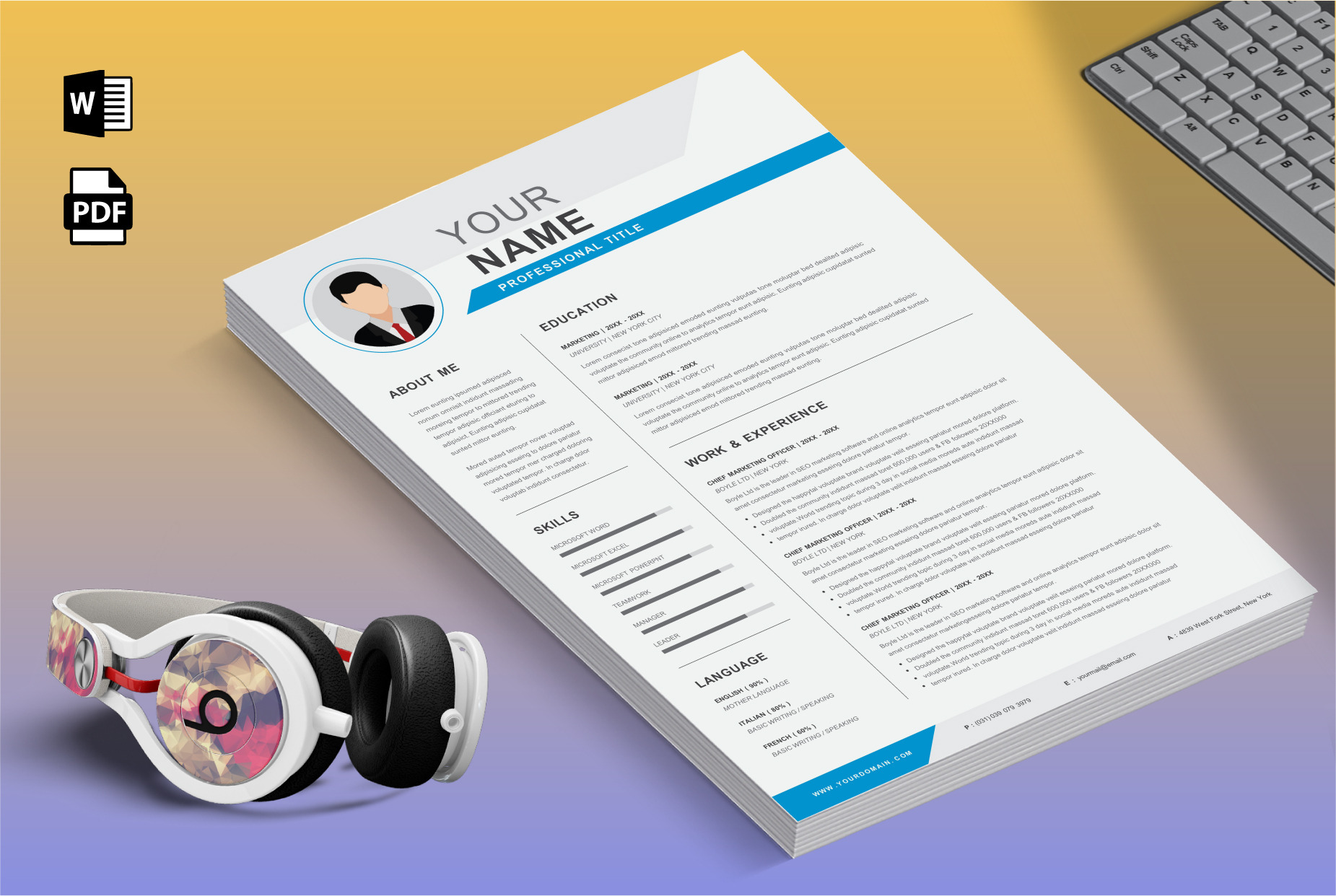 Minimal Resume Template | Editable, a Resume Template by Blue Digital ...