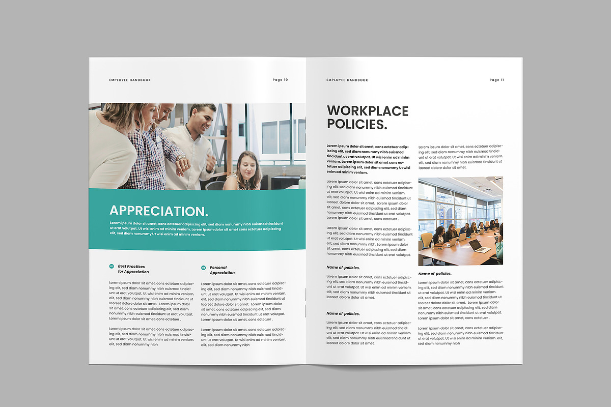 Minimal Employee Handbook Template, a Brochure Template by afsar.hossain (Photo 7 of 7)