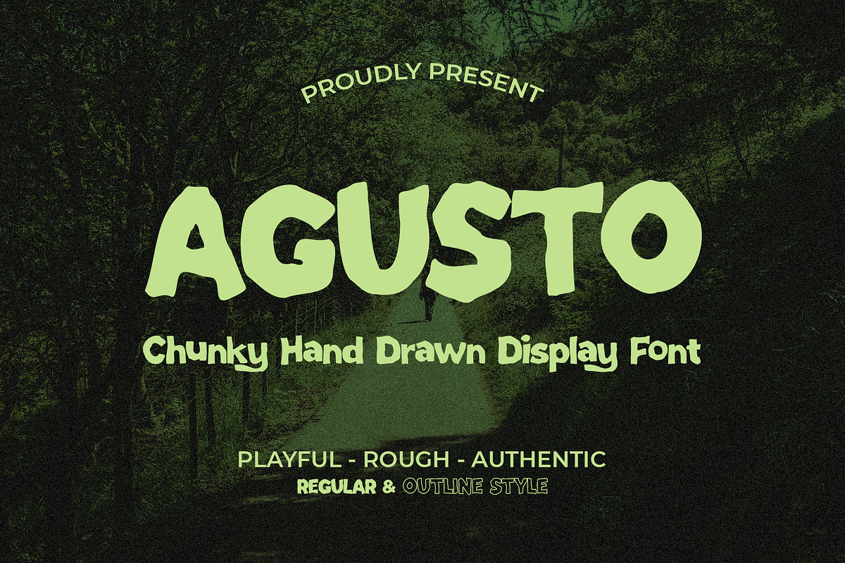 Agusto – Chunky Hand Drawn Font, a Handwritten Font by Mockmenot (Photo 1 of 10)
