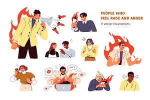 People feeling anger, rage set, a Person Illustration by Good Studio
