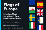 Flags of Europe Vector Square Icons, an Icon by bvcreates (Thumbnail 1 of 5)