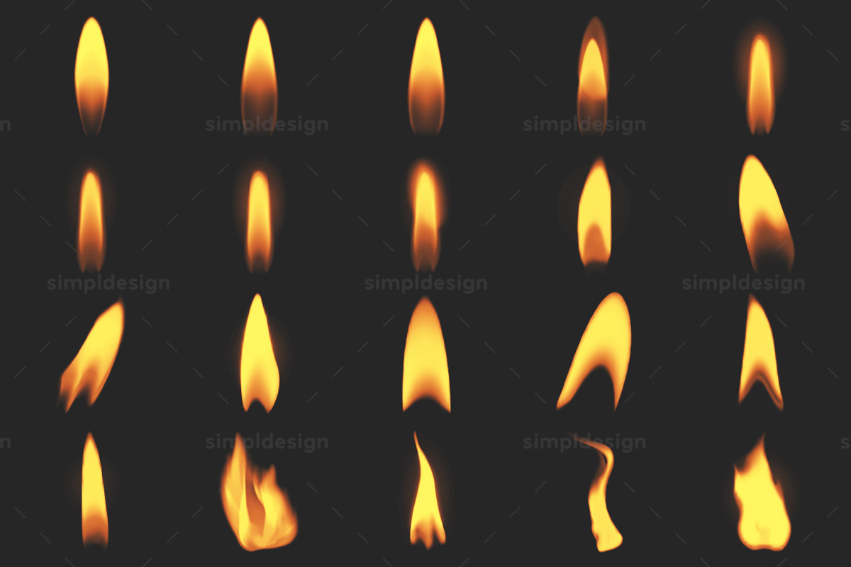 20 Gas Flame Photoshop Brushes, a Brush Add-On by SimplDesign (Photo 2 of 2)