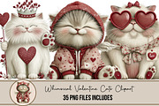 Whimsical Valentine Cats Clipart, an Illustration by DreamArtGraphic (Thumbnail 1 of 4)