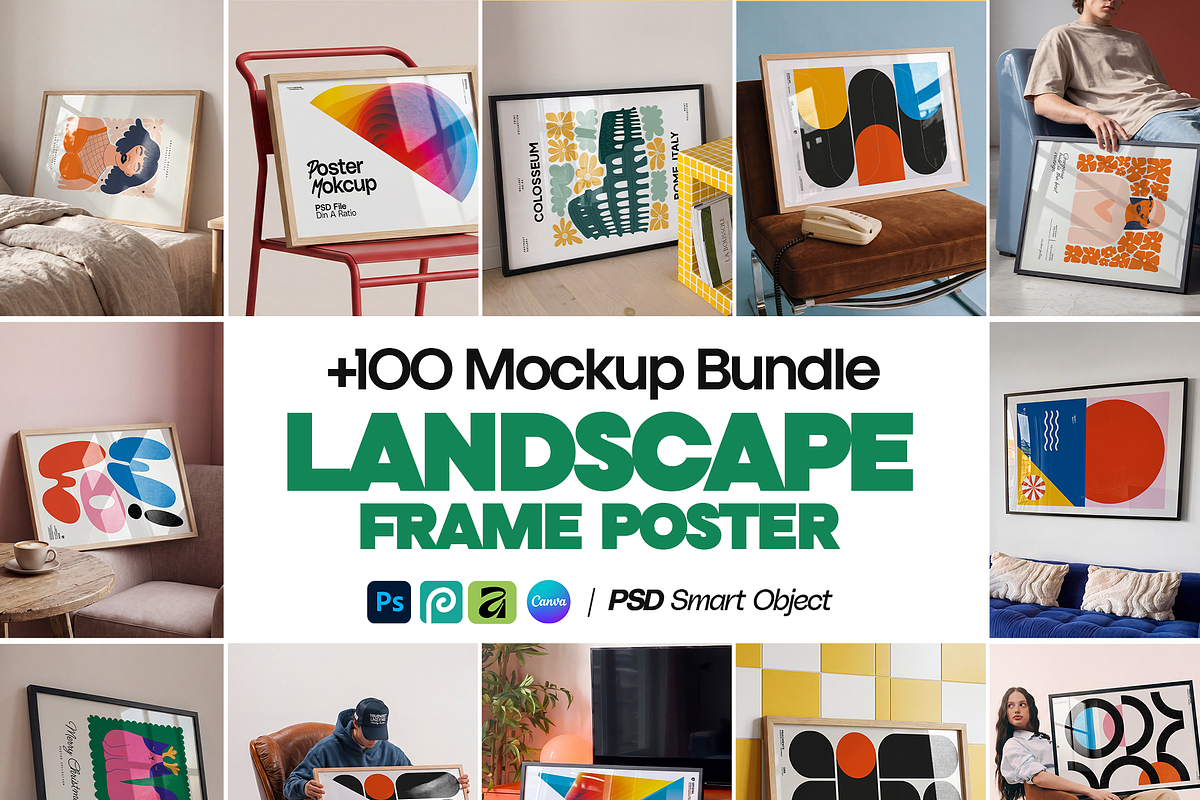 100 Horizontal Frame Mockup Bundle, a Household Mockup by MockupShopi (Photo 1 of 17)