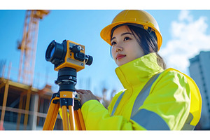A female surveyor on a construction, an Industrial Photo by Igor Tichonow