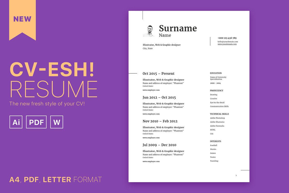 CV-esh Resume!, a Resume Template by Spovv