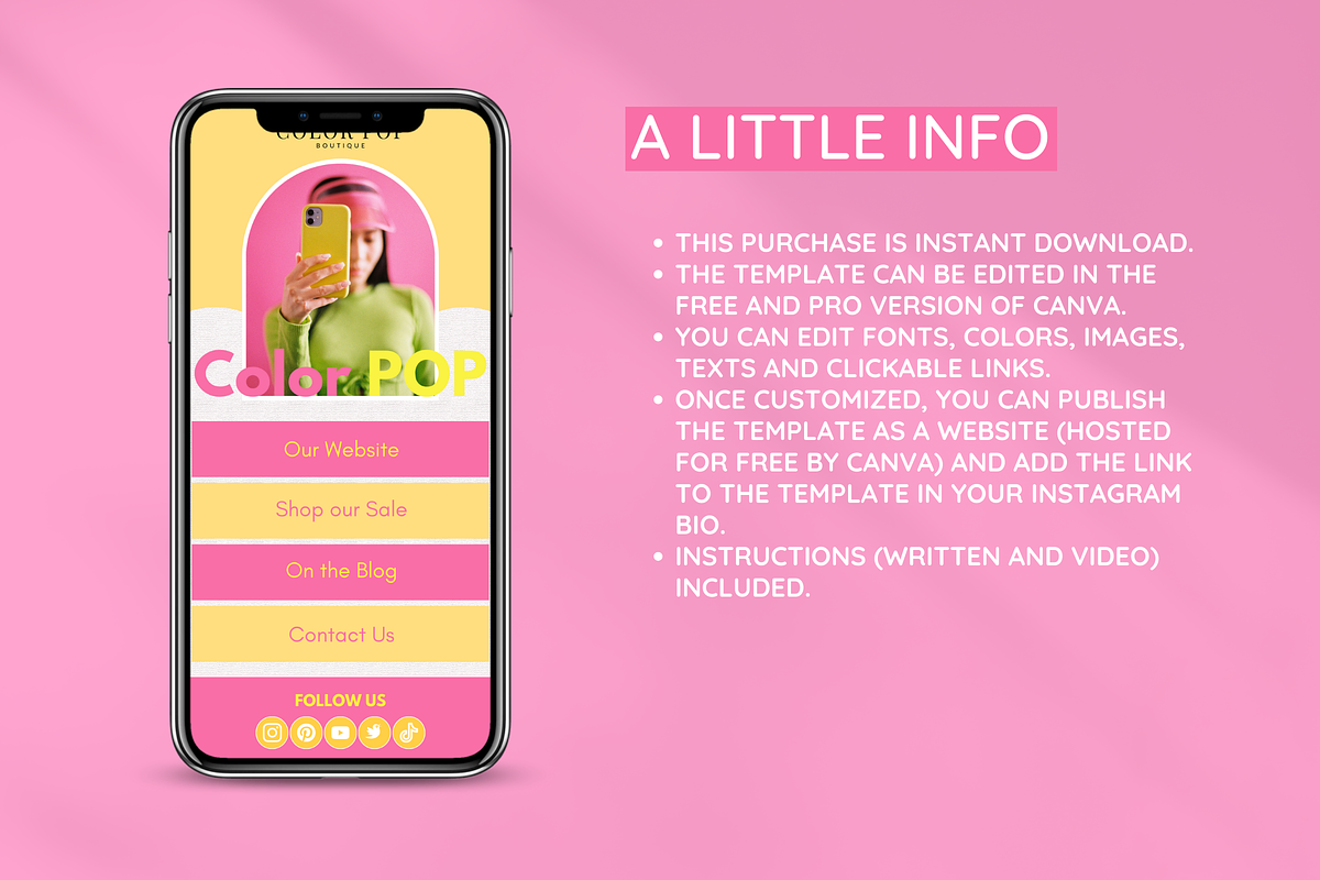 Colorful Link in Bio, a Landing Page Template by SunshineStudioBoutique (Photo 3 of 9)
