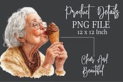 Quirky Grandma Love Ice Cream Clipar, an Illustration by Rose Art (Thumbnail 6 of 7)