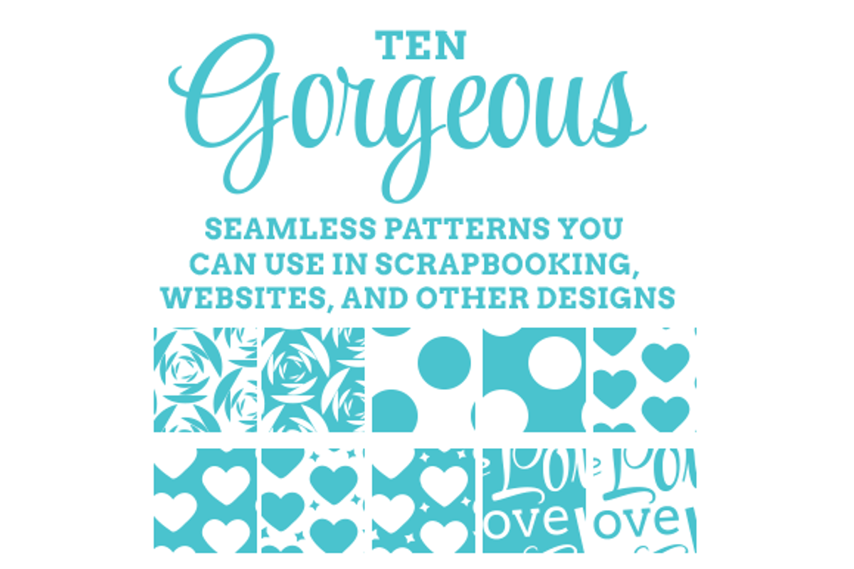 Love & Hearts 10 Seamless Patterns preview 2