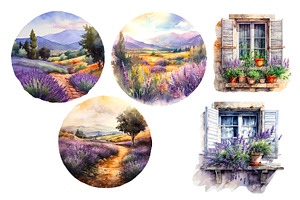 Lavender Watercolor Clipart