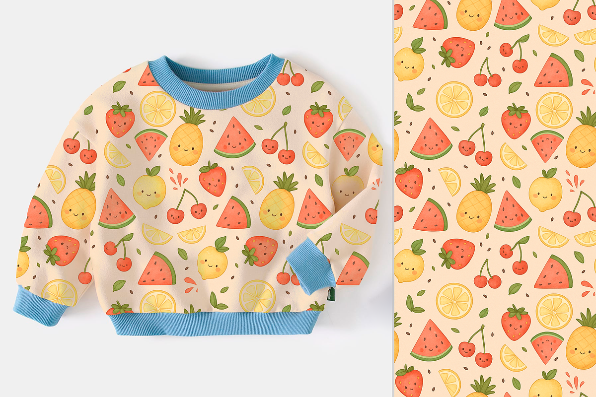 Cute Summer Fruits Pattern, a Pattern Graphic by Casa Mandarina (Photo 5 of 8)