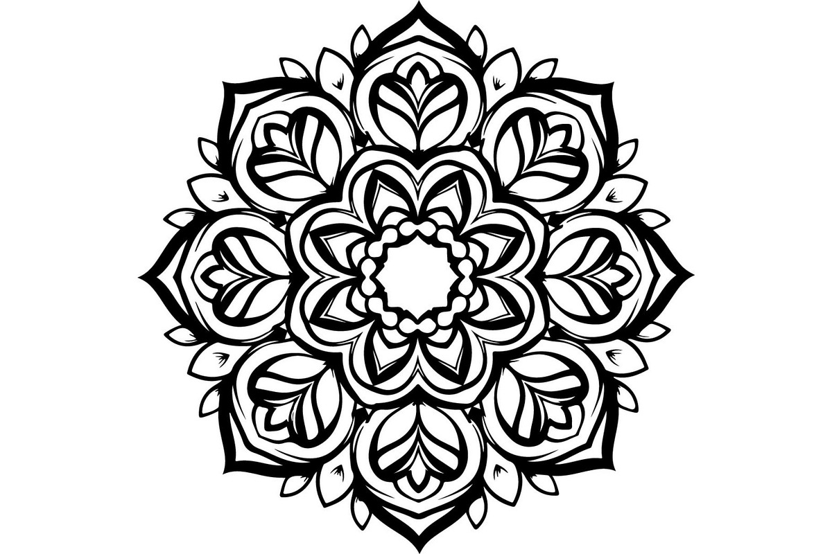 Black Floral Mandala Vector Bundle, a Decorative Illustration by Designer_Momina (Photo 15 of 21)
