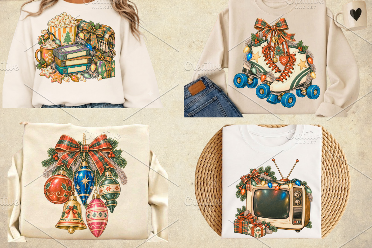 Nostalgic Christmas Clipart Bundle, a Seasonal Illustration by Ink Gallery (Photo 10 of 10)