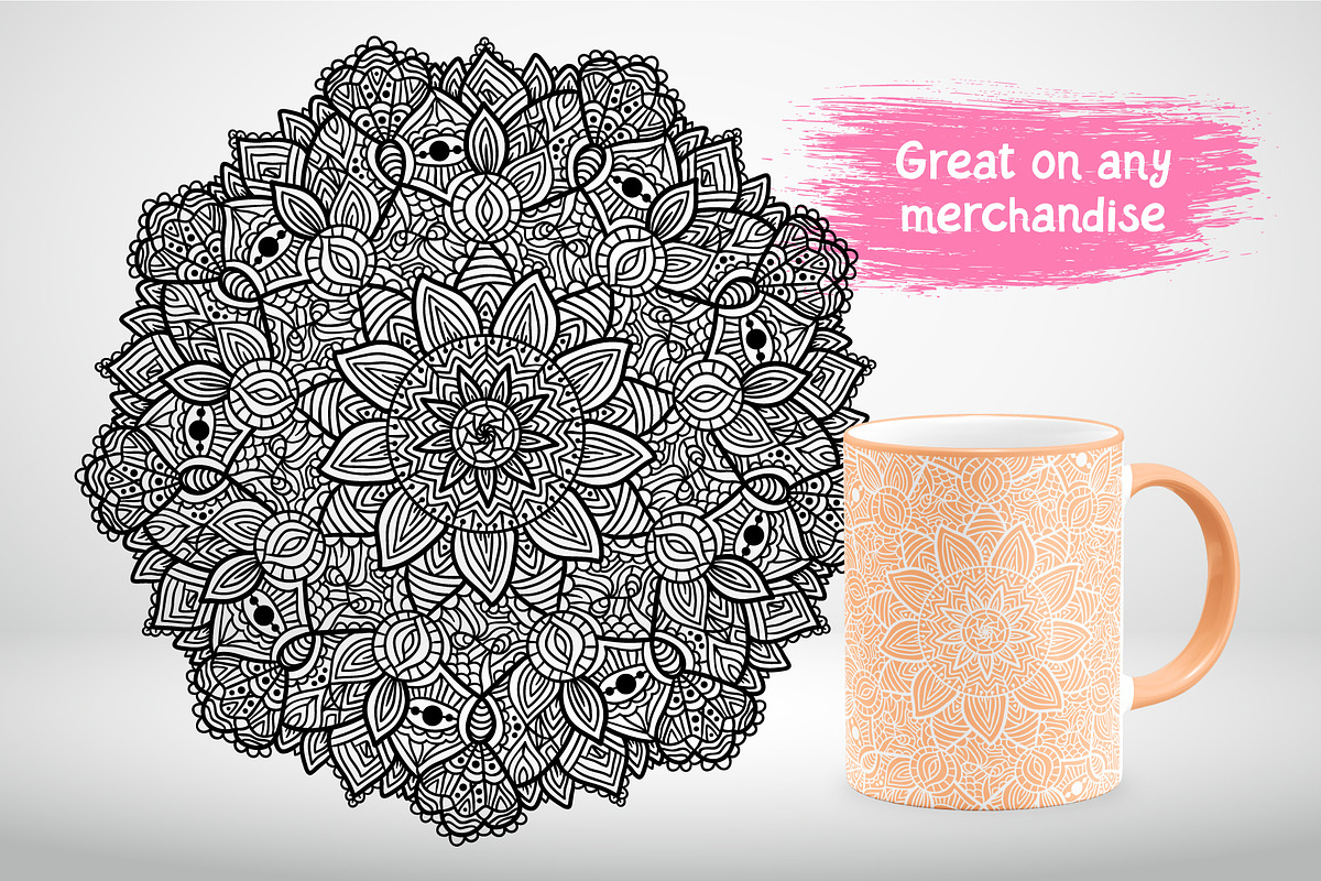 Big hand drawn Mandala set, a Decorative Illustration by natsa (Photo 8 of 14)