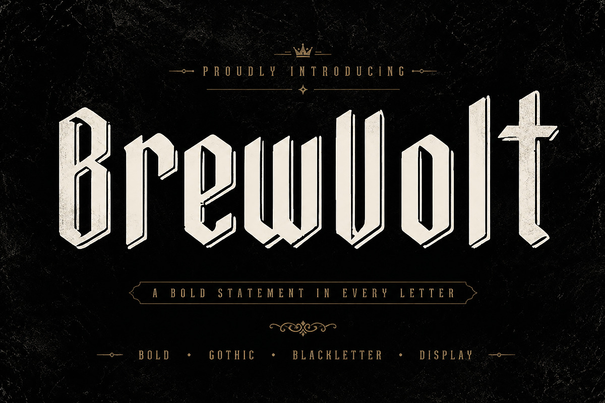 BrewVolt, a Blackletter Font by Wow Magic (Photo 1 of 4)