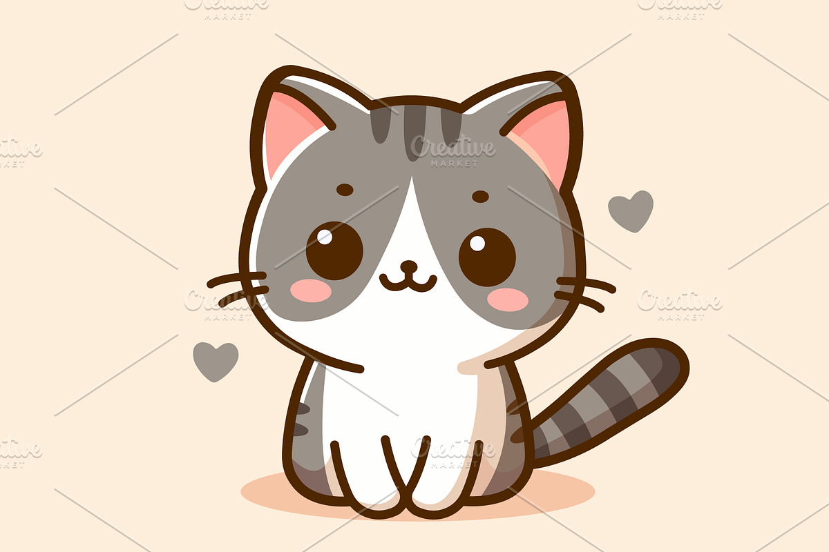 Gray cat, an Animal Illustration by Light_Lenser