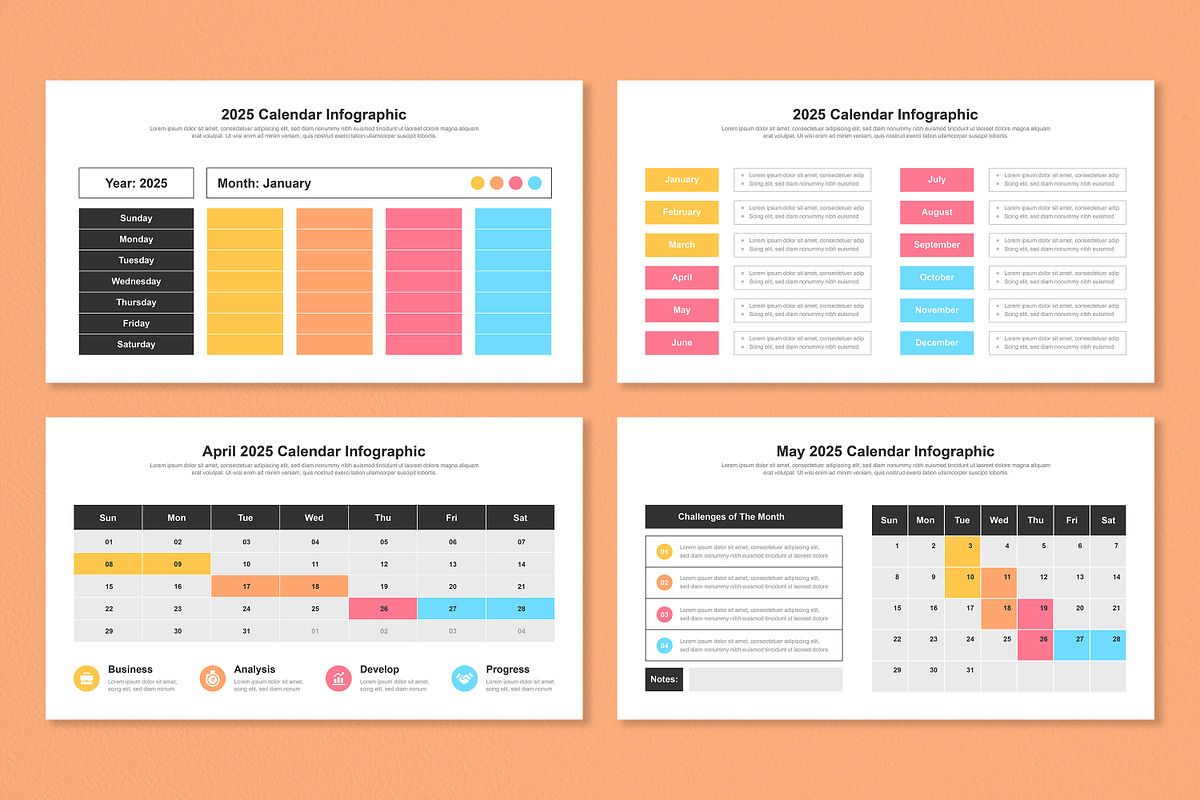 2025 Calendar Infographic Template, a Presentation Template by Mighty-Slide (Photo 5 of 7)
