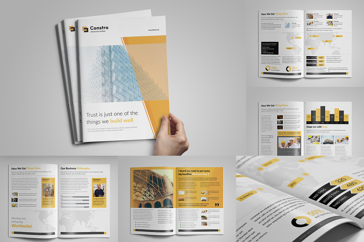 Construction Brochures Bundle, a Brochure Template by Print design (Photo 2 of 5)