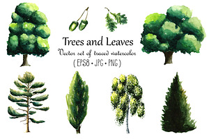 Watercolor trees.