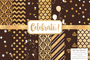 Chocolate Gold Foil Digital Papers, a Pattern Graphic by Amanda Ilkov (Thumbnail 1 of 4)