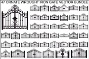 Ornate Wrought Iron Gate Vector Bund, an Illustration by Designs_River (Thumbnail 1 of 47)