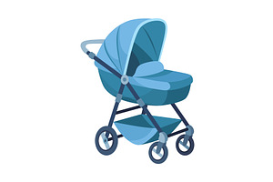 Baby stroller, childish colorful, a Transportation Illustration by the8monkey