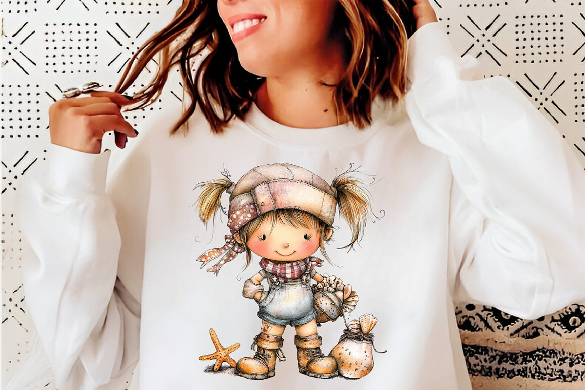 Nautical Sailor Girls Clipart Bundle, an Illustration by SinaCreation (Photo 7 of 9)
