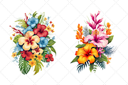 Watercolor Tropical Flowers Clipart, an Illustration by FloridPrintables (Thumbnail 5 of 7)