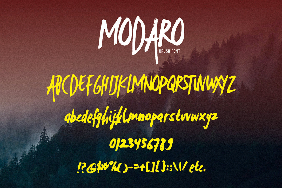 MODARO Brush Font preview 4