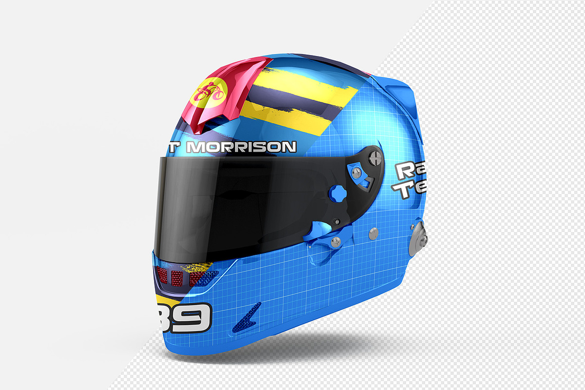 Helmet Mockup - 4 views, a Merchandise Mockup by Illusiongraphic (Photo 10 of 18)