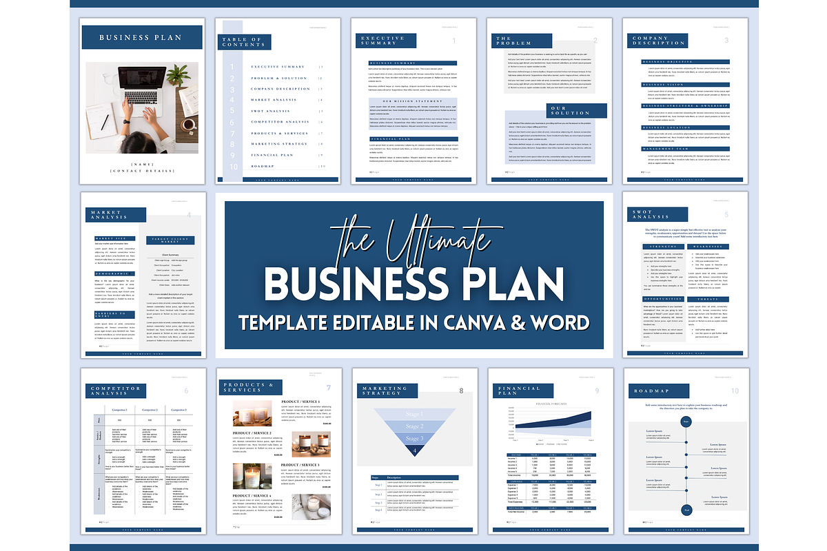 Small Business Plan Template - 17pg, a Marketing Template by Templatables (Photo 1 of 9)