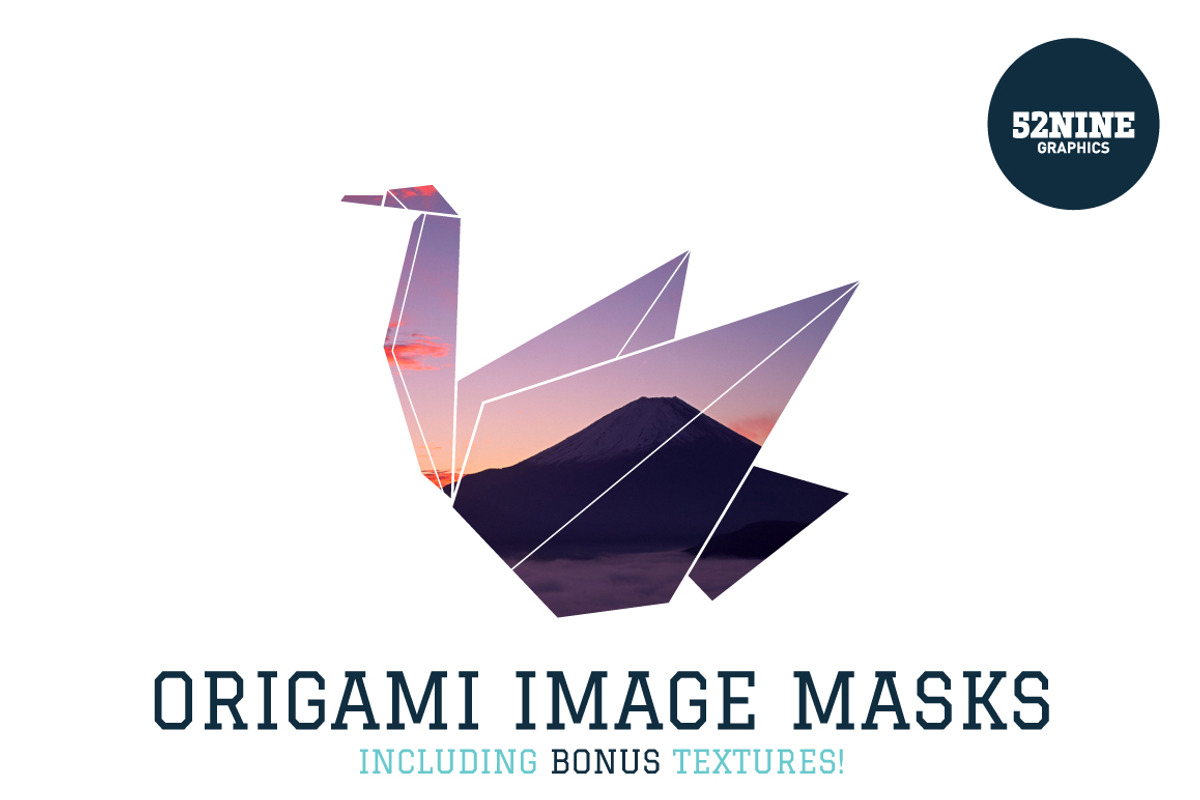 Origami Image Masks + Bonus!, an Object Graphic by 52NINE GRAPHICS (Photo 1 of 5)