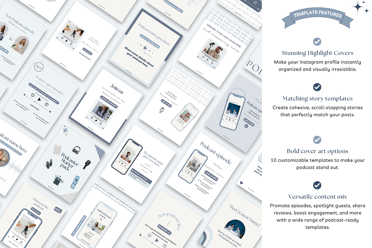 Podcast Canva Instagram templates, a Social Media Template by Cate Creates (Photo 9 of 10)
